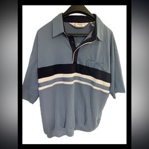 Classics Brand Mens Stripe Polo Shirt Button Collar 2XL
